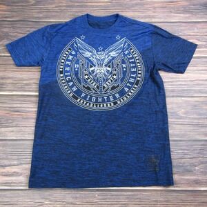 American Fighter Mens‎ Medium Training T Shirt UFC MMA Gym Workout Blue